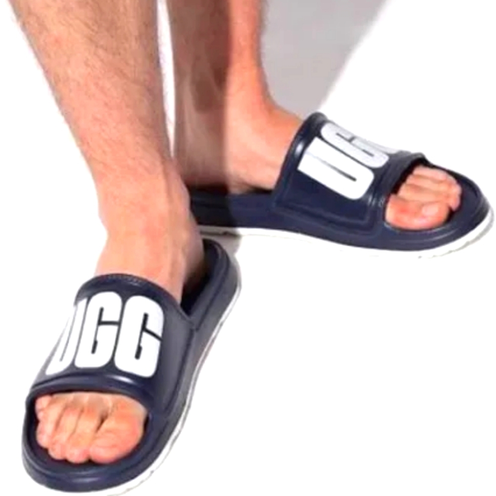 UGG Men's Navy Slide Sandals